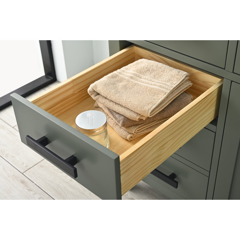 Ensemble de meuble-lavabo simple 54 po Binion, Vert