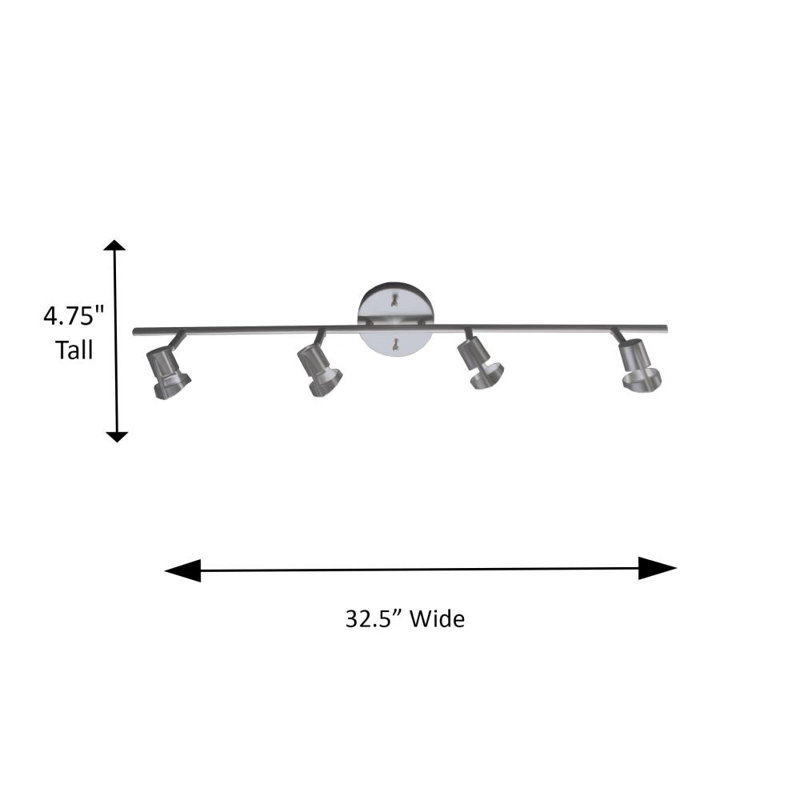 Charles 32.5'' 4 -Light Track Kit, Satin Steel