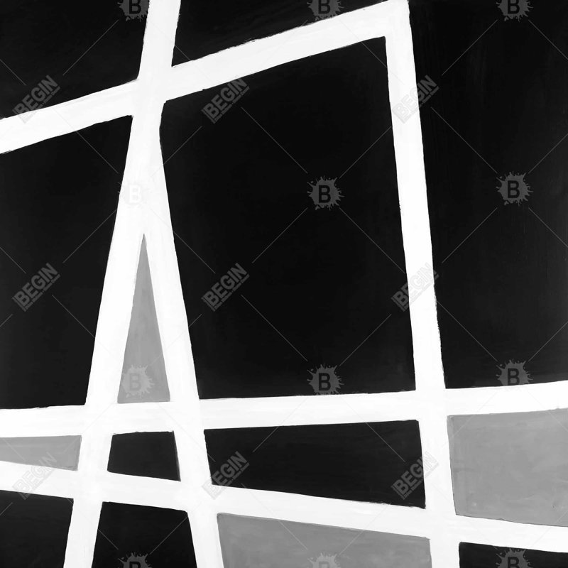 Black and white abstract shapes - 20"x20" Throw pillow - Poly twill - Print on demand, 20x20