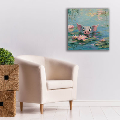  «Pig Fish» par Rich Monet, art mural sur toile, 26 po x 26 po