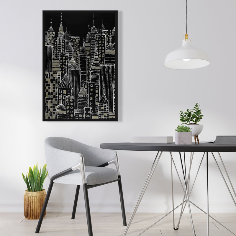 Illustration de tours de ville sur toile