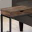 Table d'appoint, en forme de C, bout, côté, collation, tiroir de rangement, salon, chambre à coucher, stratifié brun, métal noir, contemporain, moderne-1348121276-1348121277