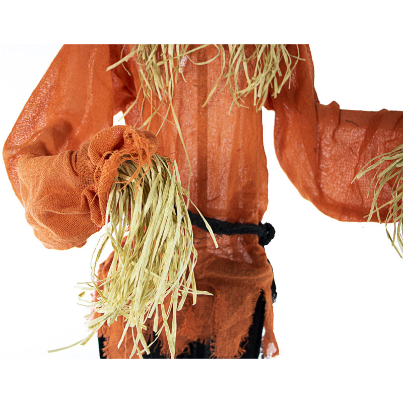 Skeleton Scarecrow Prop with Rotating Head Figurine