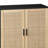 Elegant And Functional 4-Door Rattan Decorative Storage Cabinet, Ideal For Bedroom, Living Room, And Office With Easy Assembly
