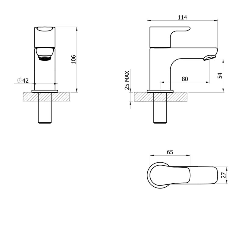 Elion Basin Tap Pair Chrome - Modern Twin Lever Bathroom Taps with Smooth Operation & Durable Brass Construction