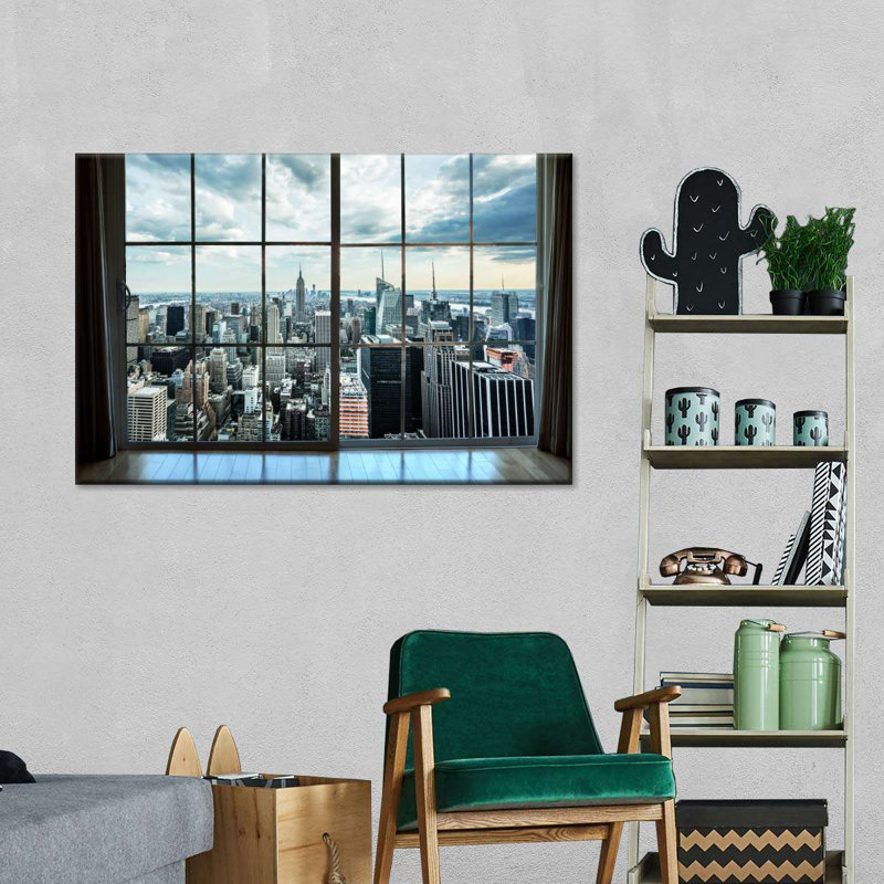 Fenêtre sur toile de New York, H 26 po x l 39 po x P 1,25 po