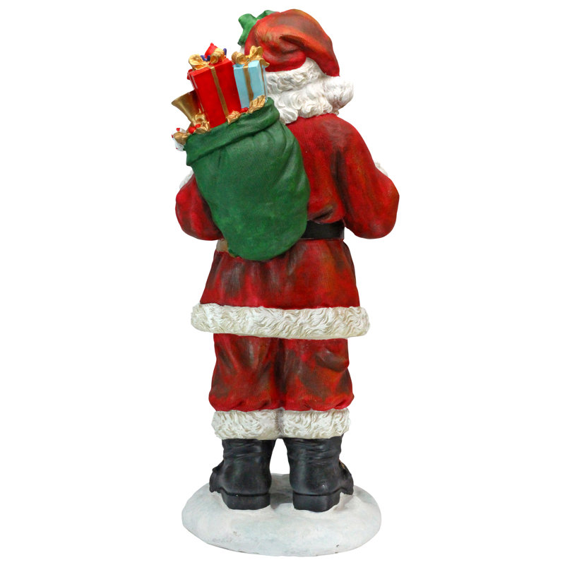 Festive Santa Claus Resin Holiday Statue with Toys