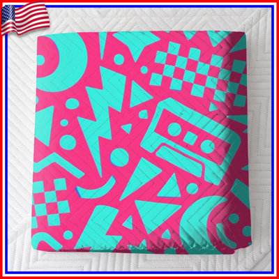Couvre-lit matelassé rétro Music Symbols toutes tailles
