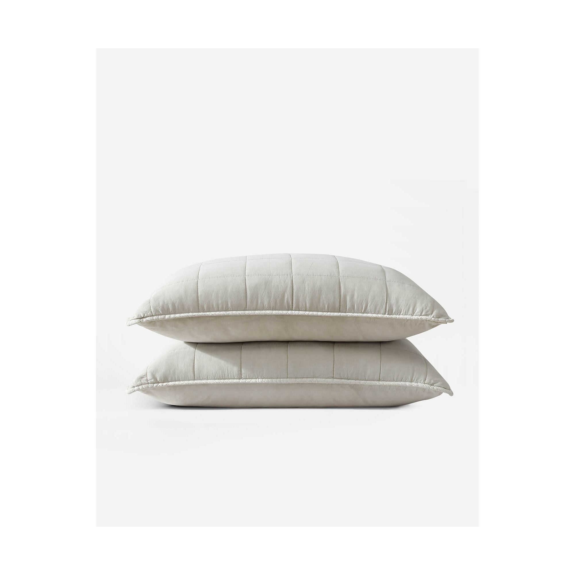 Stonewashed Lyocell Viscose Blend Sham Set, Bone, King