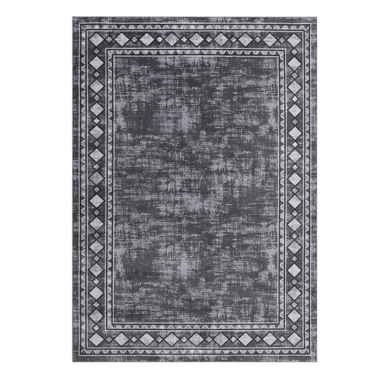 Washable Modern Carpet Chic Bordered Area Rugs for Dining Room