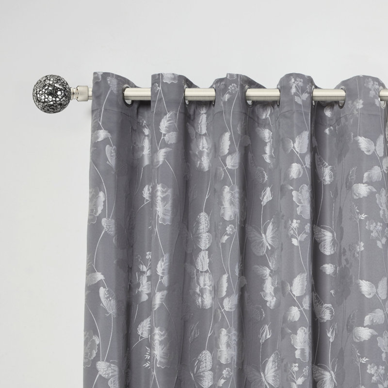 Abrahamson Antique Brass Stainless Steel Adjustable 160cm to 300cm 2cm Single Curtain Pole, 1.2 - 2.1m, Brushed Silver