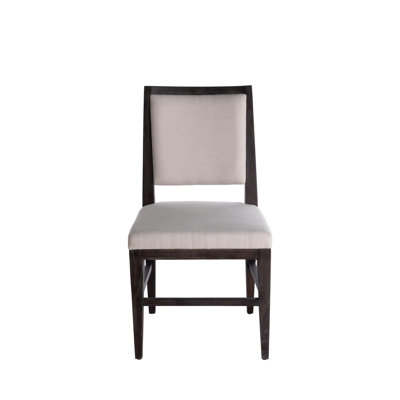 Julius Fabric King Louis Back Side Chair in Ivory Beige/Cerused Ash