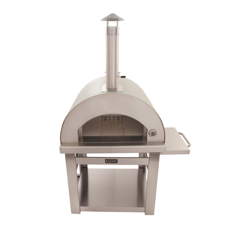 Outdoor Wood-Fired Pizza Oven, Silver 