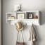 Portemanteau mural blanc avec 4 crochets doubles-484099038