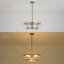 Lustre 4 lumières 18 po avec abat-jour en verre martelé transparent, finition laiton antique Aaron-876289217-885352157