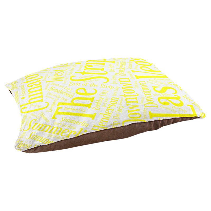Coussin de chien « districts », Grand (l 40 po x P 30 po x H 14 po), Jaune, Las Vegas