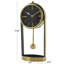 Horloge de table analogique à quartz en métal noir / or-88745598