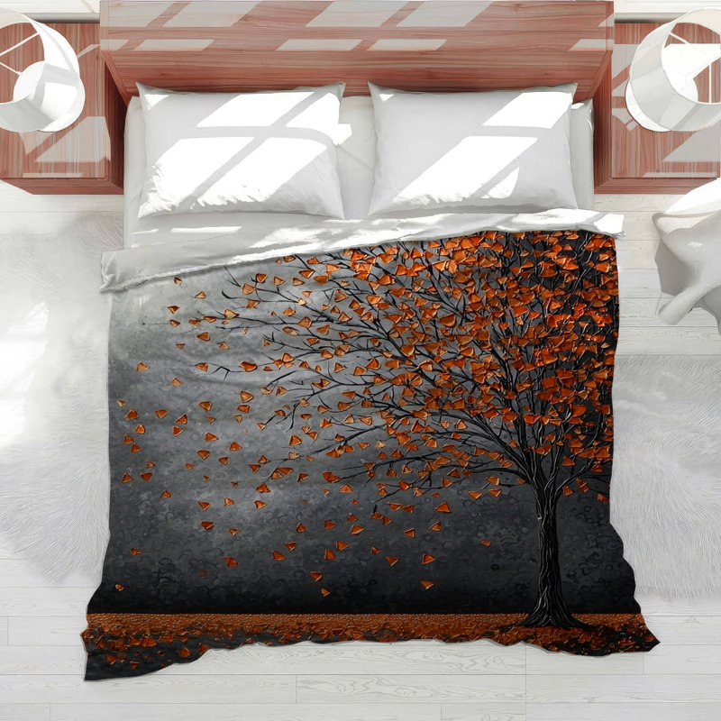 Leaves Bedding Nature Comforter Rustic, Twin Comforter