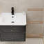 Meuble-lavabo mural 24 po avec comptoir intégré, meuble-lavabo flottant moderne peint à la main avec 2 tiroirs et bords arrondis-132838070-132838075