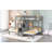  Twin over Twin Bunk Bed with Built-In Staircase and Storage Drawer, Space-Saving Loft Design, Gray