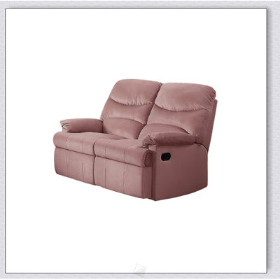 Causeuse inclinable manuelle luxueuse en velours 2 places avec accoudoirs moelleux pour le confort et le style d'un salon moderne
