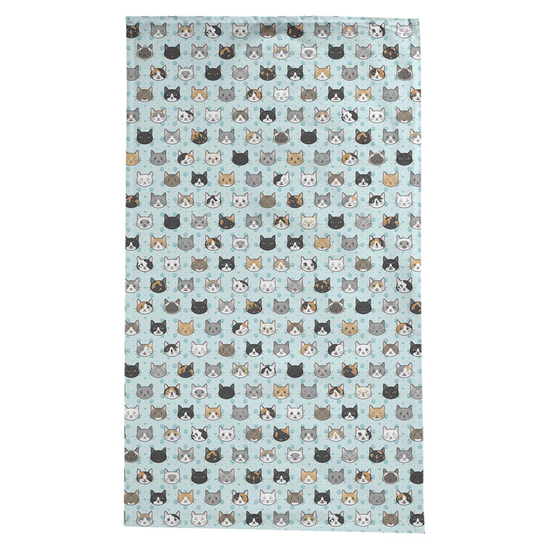 Nappe à motif chat kitty Avicia, Bleu sarcelle