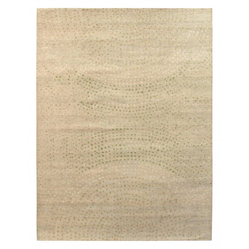 Distressed Homage Hand Knotted Wool Dots Area Rug, Rectangle 15' x 24'
