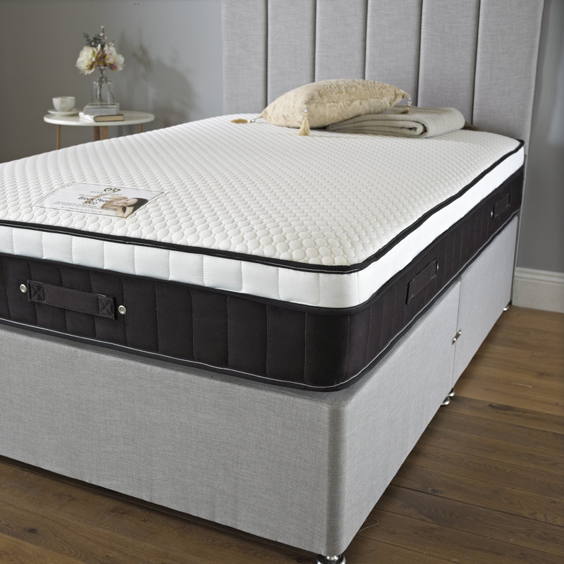 Aspelare Pocketsprung Divan Bed Set, Silver Linen, Super King (6'), 4 Drawers