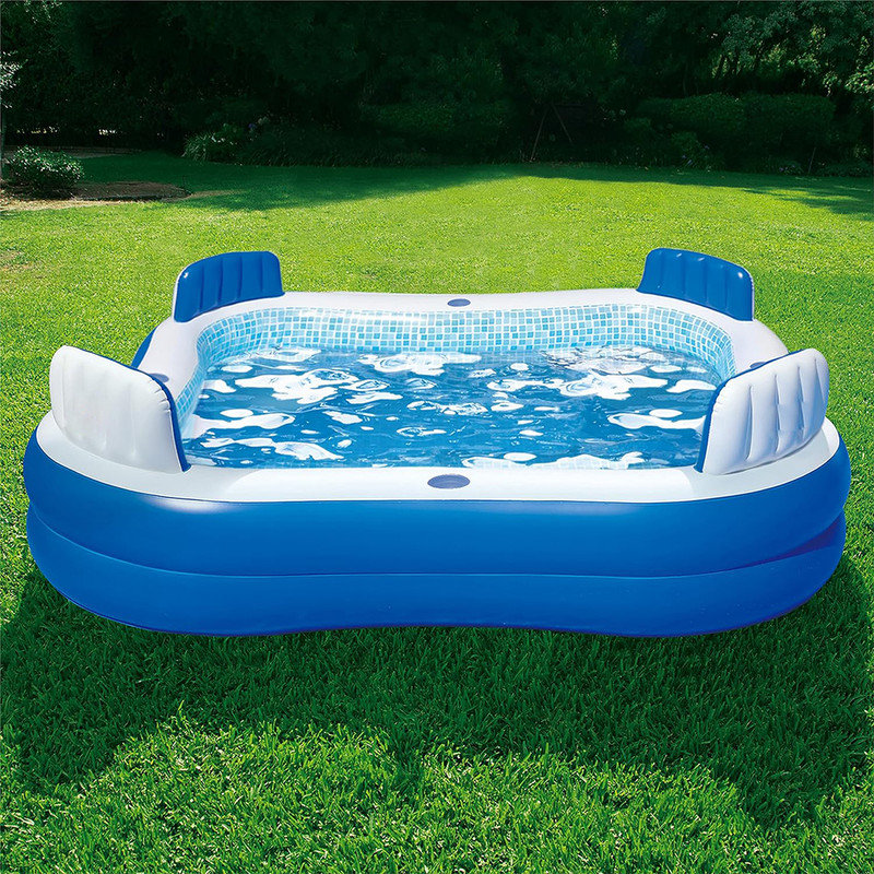 Piscine gonflable profonde de 88 po x 88 po x 26 po avec couvercle