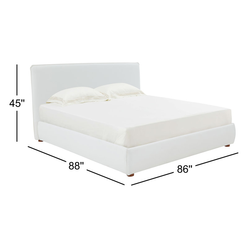 Callahan Upholstered Bed, King, Ivory Linen