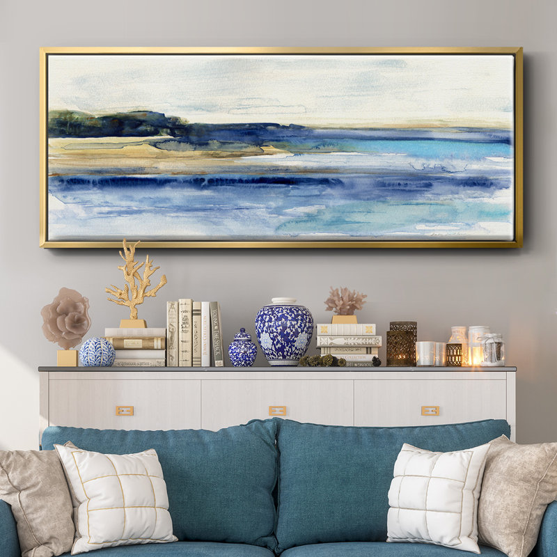 Indigo Bay - toile encadrée, H 12 po x l 30 po