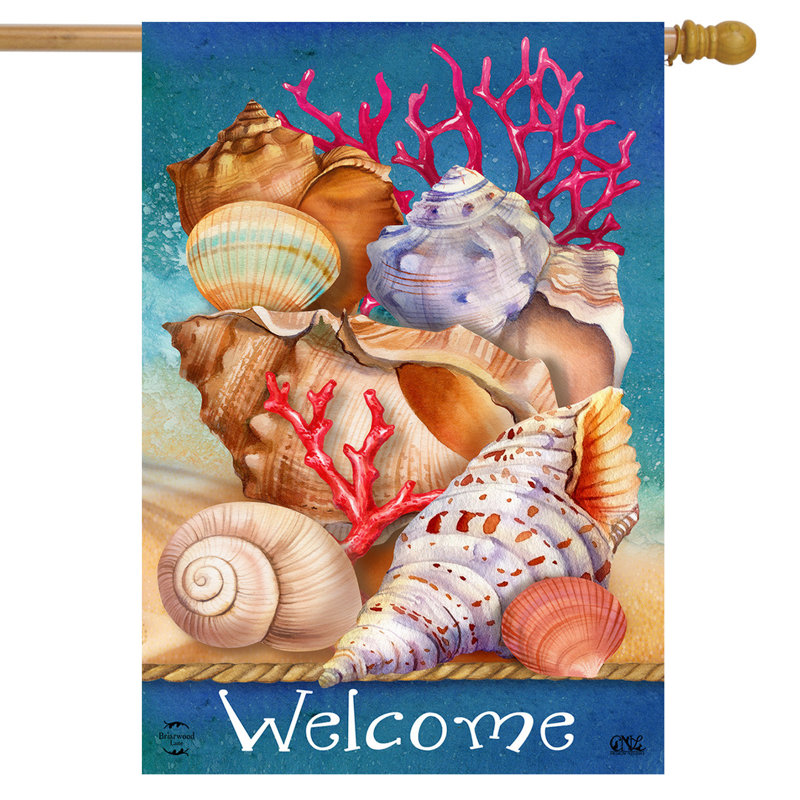 Seashell Welcome House Flag