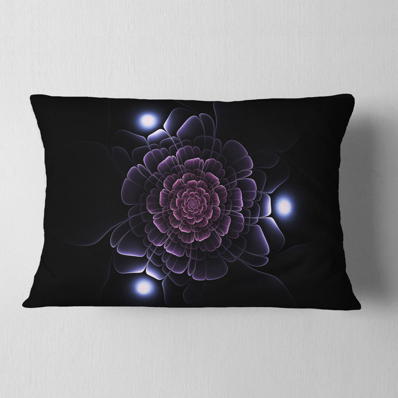 Coussin décoratif mauve à motif floral