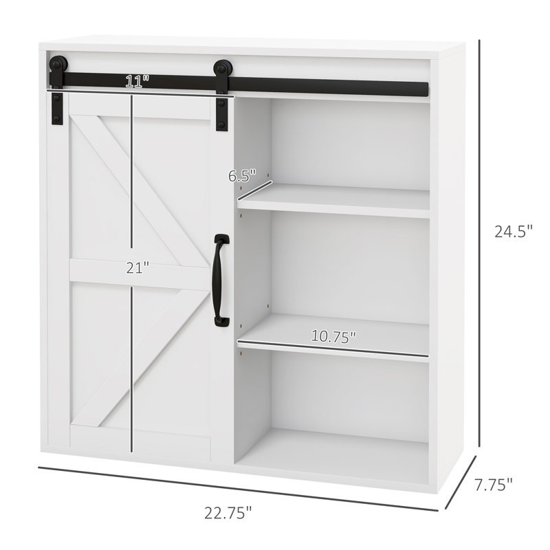 Wall Cabinet with Sliding Door and Adjustable Shelf