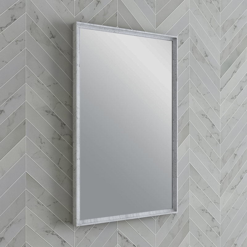 Rustic White 26" Rectangular Wood Bathroom Vanity