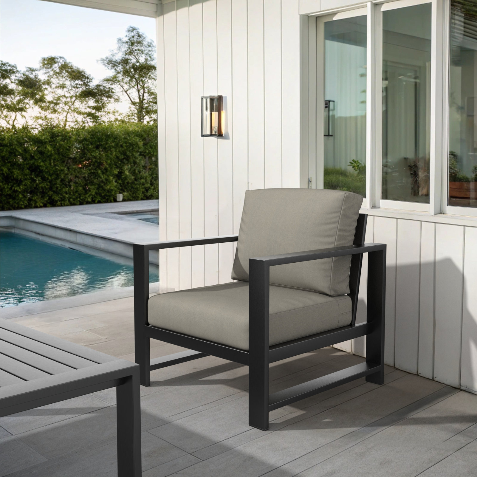 Dulcie Sunbrella® Patio Lounge Chair, Sunbrella Spectrum Dove
