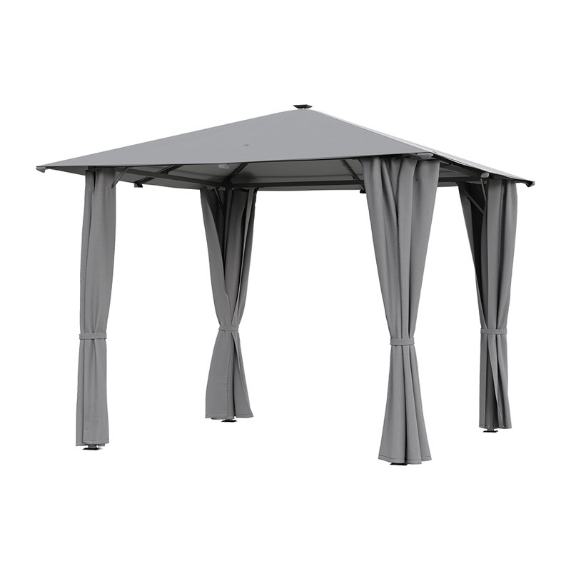 Steel Pergola, 260cm H x 300cm W x 300cm D, Gray