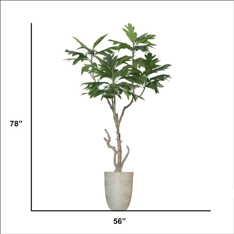 78'' Faux Fiddle Tree Tree in Pot