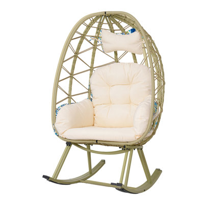 Fauteuils à bascule portatifs et patins portatifs, cocon moderne en rotin pour la maison