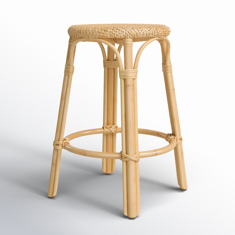 Tobias Rattan Bar Stool & Counter Stool, Counter Stool (24" Seat Height), Natural/Natural Rattan Frame