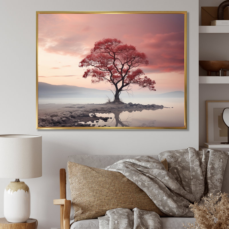 «Sky Ephemeral Glow» sur toile, H 24 po x l 32 po x P 1 po, Cadre flottant doré