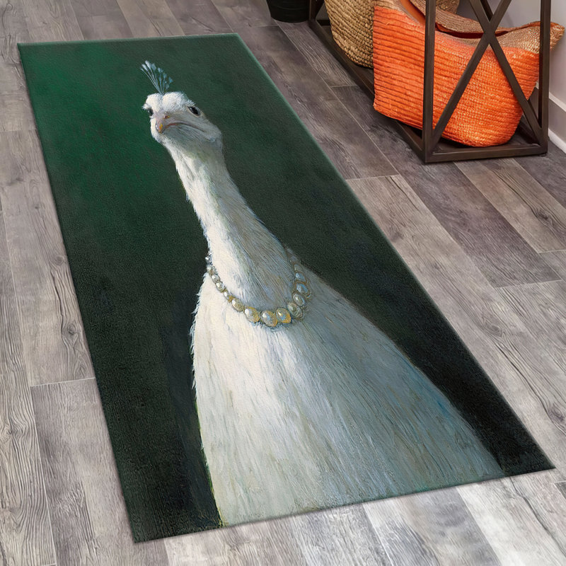 Non-Woven Thin Printed Rug Featuring a Delicate Floral Pattern in Neutral Tones Perfect for Adding a Touch of Elegance to Any Living Space