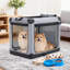 Cage pour chien pliable 4 tailles à 3 portes - Chenil Oxford imperméable et respirant pour chiens jusqu'à 80 lb, gris-122722362-122722360