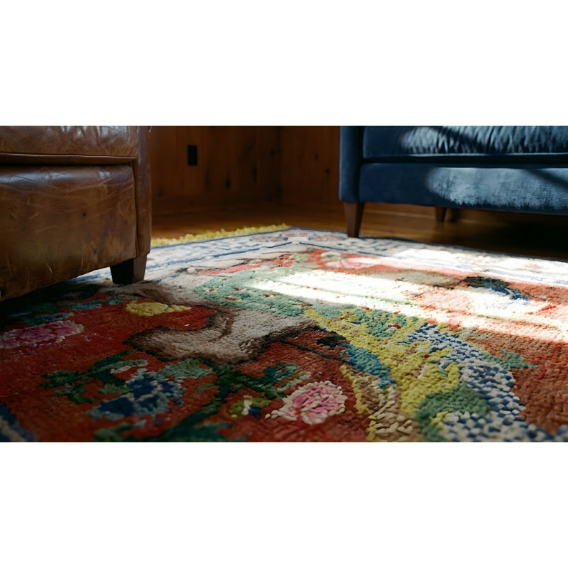 Petit tapis en soie à motif paon antique et grue chinoise