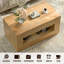 Ensemble de 3 pièces comprenant une table basse, 2 tables d'appoint, une tablette de rangement ouverte et un fini aspect bois naturel. Points clés