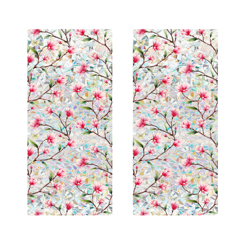 39,4 x 15,7 pouces Rainbow Window Film d'intimité vitrail décoratif, 2 pièces