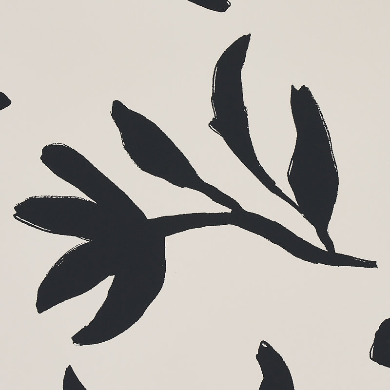Papier peint Laurel, Noir