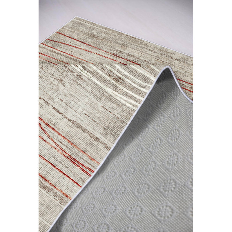 Premium Grey Area Rug (5.2 x 7.5 Feet), 100% Polyester, 650 g/m² | Antibacterial, Digital Print, Eco-Friendly | Non-Slip PVC Dot Underside, Machine Washable | Perfect for Living Room, Bedroom & Home Decor