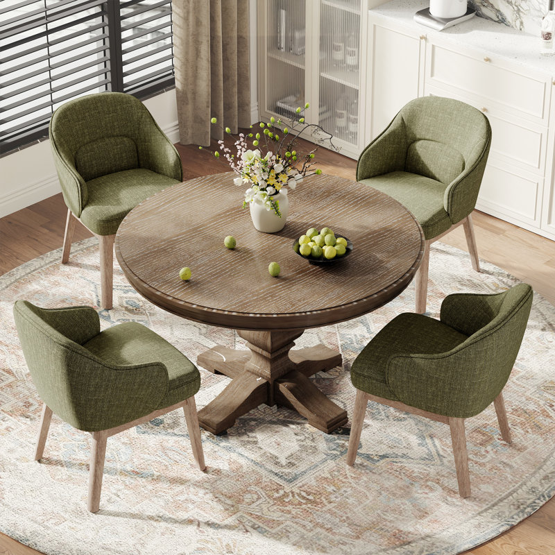 Chaise rembourrée moderne avec pieds en bois, Vert
