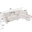 Canapé modulaire gris avec rangement, 4, convertible, tissu en lin, structure en bois avec 4 rangements, tissu moderne-593317836